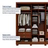 Guarda Roupa Forma 3 Portas 4 Gavetas 100% Mdf com Pés - 11