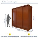 Ver imagem 3 de Guarda Roupa Forma 3 Portas 4 Gavetas 100% Mdf com Pés
