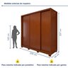 Guarda Roupa Forma 3 Portas 4 Gavetas 100% Mdf com Pés - 3