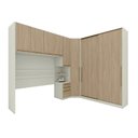 Ver imagem 3 de Quarto Modulado Casal Completo 8 Portas 6 Gavetas Canto Oblíquo Seletto Marrom/Areia HP/Jequitibá
