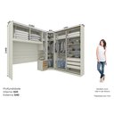 Ver imagem 4 de Quarto Modulado Casal Completo 8 Portas 6 Gavetas Canto Oblíquo Seletto Marrom/Areia HP/Jequitibá