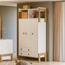 Ver imagem 1 de Guarda-Roupa 3 Portas/2 Gavetas com Nicho Fantasia Branco
