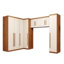Ver imagem 2 de Guarda-Roupa Modulado 5 Peças 9 Portas 3 Gavetas Texas Marrom/Cinamomo/Off White Arenas