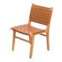 Ver imagem 4 de Cadeira Aya em Madeira Assento em Tiras de Couro Natural Caramelo Or Design