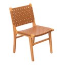 Ver imagem 1 de Cadeira Aya em Madeira Assento em Tiras de Couro Natural Caramelo Or Design
