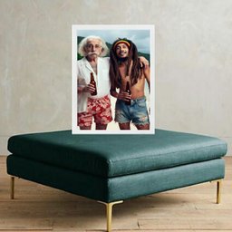 Quadro Einstein com Bob Marley 24x18cm:moldura Preta - 2 Quadro Einstein com Bob Marley 24x18cm:moldura Preta - 2