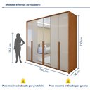 Ver imagem 3 de Guarda Roupa Style 6 Portas 4 Gavetas 100% Mdf com Espelho