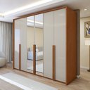 Ver imagem 1 de Guarda Roupa Style 6 Portas 4 Gavetas 100% Mdf com Espelho