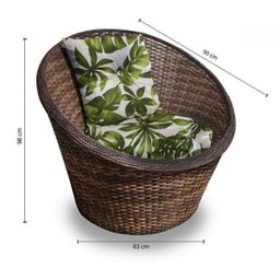 Conjunto de Sofá Fibra Sintética Bola - 1 Sofá 2 L + 2 Poltronas + 1 Mesa Centro - Zimbros Verde - 3