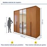 Guarda Roupa  Style 6 Portas 4 Gavetas 100% Mdf com Espelho  - 3