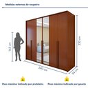 Ver imagem 3 de Guarda Roupa Style 6 Portas 4 Gavetas 100% Mdf com Espelho