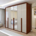 Ver imagem 1 de Guarda Roupa Style 6 Portas 4 Gavetas 100% Mdf com Espelho