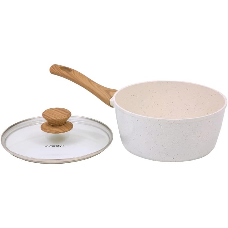 Panela Aluminio Cerâmica Indução Antiaderente 20cm Mimo Style Linha Cook Vanilla 2,25 Litros Com Tam