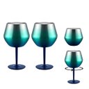 Ver imagem 1 de Taca Copo Termico 2 em 1 Inox Kit 2 Uni Drink Vinho Coquetel Conserva Bebida Festa Evento Praia Pisc