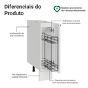 Ver imagem 4 de Balcão Porta-Temperos 20 cm 1 Porta (sem Tampo) Branco Vik Madesa