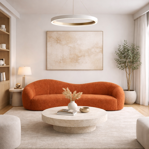 Sofá Star 190 Cm Orgânico Decorativo Sala Recepção Zahav:terra Cota