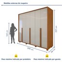 Ver imagem 3 de Guarda Roupa Style 6 Portas 4 Gavetas 100% Mdf com Pés