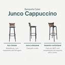 Ver imagem 4 de Kit 2 Banquetas 80cm para Balcão Ilha Bancada Área Gourmet Encosto em Junco Banco Itagold