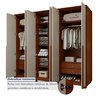 Guarda Roupa  Style 6 Portas 4 Gavetas 100% Mdf com Pés - 12