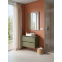 Ver imagem 4 de Gabinete para Banheiro com Cuba e Espelho 80cm MDF Verde Dubai - On Móveis