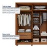 Guarda Roupa  Style 6 Portas 4 Gavetas 100% Mdf com Pés - 9
