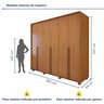 Guarda Roupa  Style 6 Portas 4 Gavetas 100% Mdf com Pés - 3
