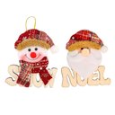 Ver imagem 1 de Kit 12 Placas de Natal Papai Noel e Boneco de Neve Natalino 11,5cm