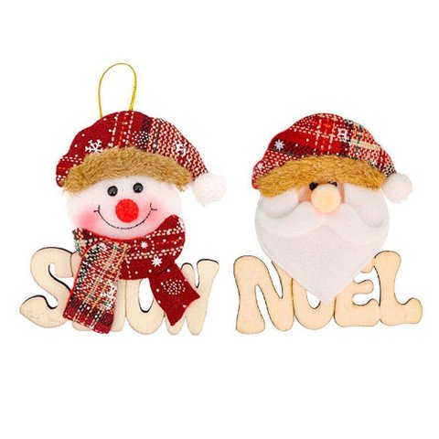 Kit 12 Placas de Natal Papai Noel e Boneco de Neve Natalino 11,5cm