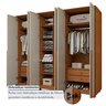 Guarda Roupa  Style 6 Portas 4 Gavetas 100% Mdf com Espelho e Pés - 12