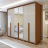 Guarda Roupa  Style 6 Portas 4 Gavetas 100% Mdf com Espelho e Pés - 1