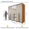 Guarda Roupa  Style 6 Portas 4 Gavetas 100% Mdf com Espelho e Pés - 3