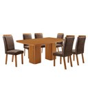 Ver imagem 2 de Mesa de Jantar Eloise 180cm Tampo MDF Canto Copo Laminado e 6 Cadeiras Lorena