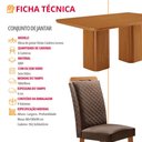 Ver imagem 7 de Mesa de Jantar Eloise 180cm Tampo MDF Canto Copo Laminado e 6 Cadeiras Lorena