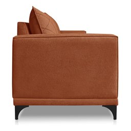 Sofá Viena 3 Lugares Bouclê Terracota 2.00m Pés em Aço para Sala Bz Home Decor - 8