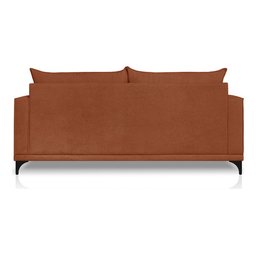 Sofá Viena 3 Lugares Bouclê Terracota 2.00m Pés em Aço para Sala Bz Home Decor - 6
