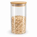 Ver imagem 1 de Pote Porta Mantimentos de Vidro 550ml com Tampa de Bambu 8,5x15cm para Mantimentos e Alimentos