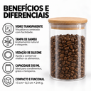 Ver imagem 5 de Pote Porta Mantimentos de Vidro 550ml com Tampa de Bambu 8,5x15cm para Mantimentos e Alimentos
