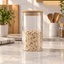 Ver imagem 4 de Pote Porta Mantimentos de Vidro 550ml com Tampa de Bambu 8,5x15cm para Mantimentos e Alimentos