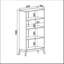 Ver imagem 3 de Cristaleira Estante Duas Portas de Vidro Pés em Madeira Maciça