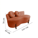 Ver mais imagens de Namoradeira Sofá Feijão Lounge 120cm Orgânica Veludo Terracota