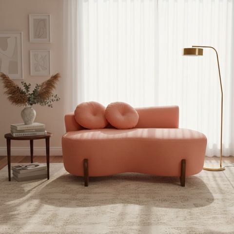 Namoradeira Sofá Feijão Lounge 120cm Orgânica Veludo Terracota