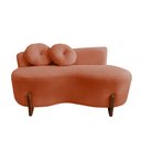 Ver imagem 4 de Namoradeira Sofá Feijão Lounge 120cm Orgânica Veludo Terracota