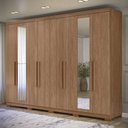 Ver imagem 2 de Guarda Roupa Casal Master New 8 Portas 4 Gavetas MDP com Espelho e Pés Cama Solteiro Jatobá Santos