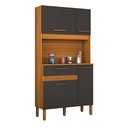 Ver imagem 6 de Armário de Cozinha Jade 90cm Compacto Pequeno para Apartamento com Gavetas 4 Portas:grafite