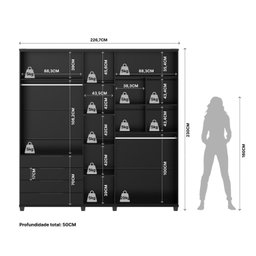 Guarda-roupa Casal 5 Portas 4 Gavetas 100% Mdf Allen 226,7 Cm - 5