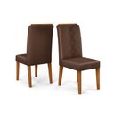Ver imagem 1 de Conjunto Kit 2 Cadeiras de Jantar Dj Móveis Yasmin Freijó Veludo Moca