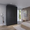 Guarda-roupa Solteiro 3 Portas 4 Gavetas 100% Mdf Allen 136,9 Cm - 2
