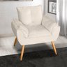 Kit 2 Poltronas Decorativas Opala Suede Bege Claro MV Estofados - 2
