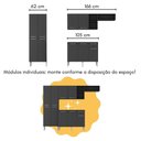 Ver imagem 5 de Armário de Cozinha Compacta com Bancada Americana Pequim Multimóveis Mp2204 Preto