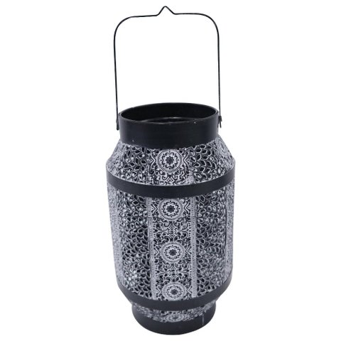 Lanterna Fez decorativa em ferro D15xA25,5cm cor prata